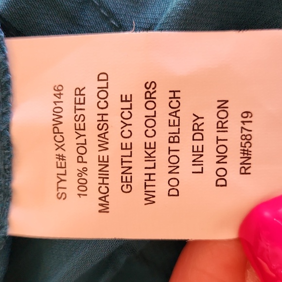 NWT NY Collection SS button-down blouse w/ tank top Size L Color turquoise - Picture 12 of 12